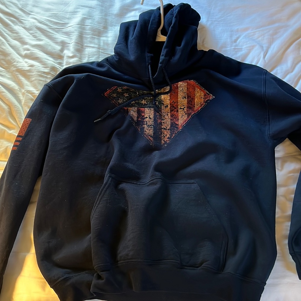 Navy superman hoodie, never worn
